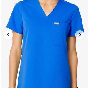 NWOT Figs Catarina One Pocket Scrub Top-royal blue